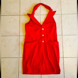 XL Venus Retro Pinup Red Halter Dress